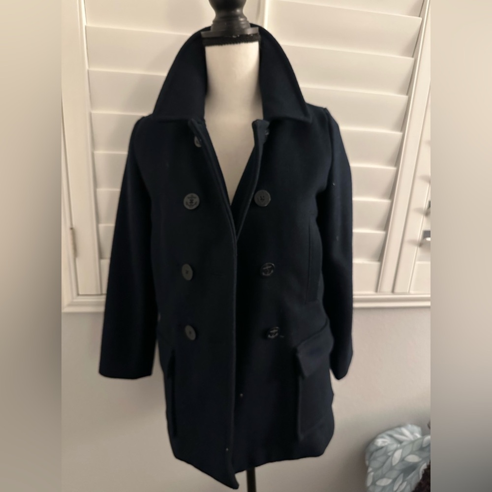 Kids  Black Double-Breasted Coat wool size 10Y